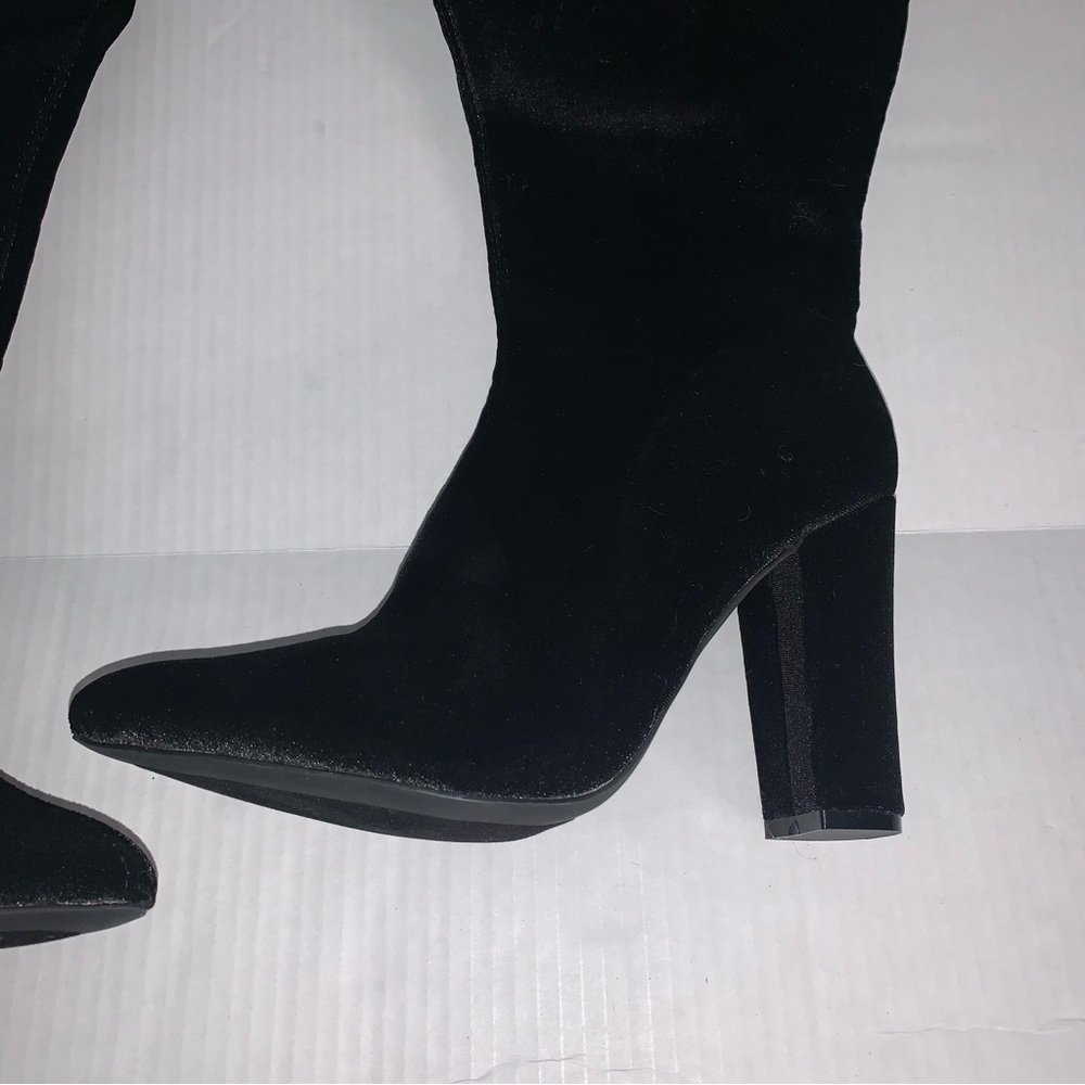 Cape Robbin Black Velvet Tall Boots NIB - Picture 3 of 8